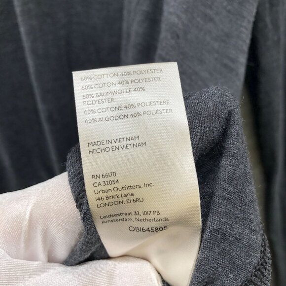 We The Free People Asymmetric Long Sleeve Tunic T Shirt Womens L Gray Oversized - Picture 7 of 9